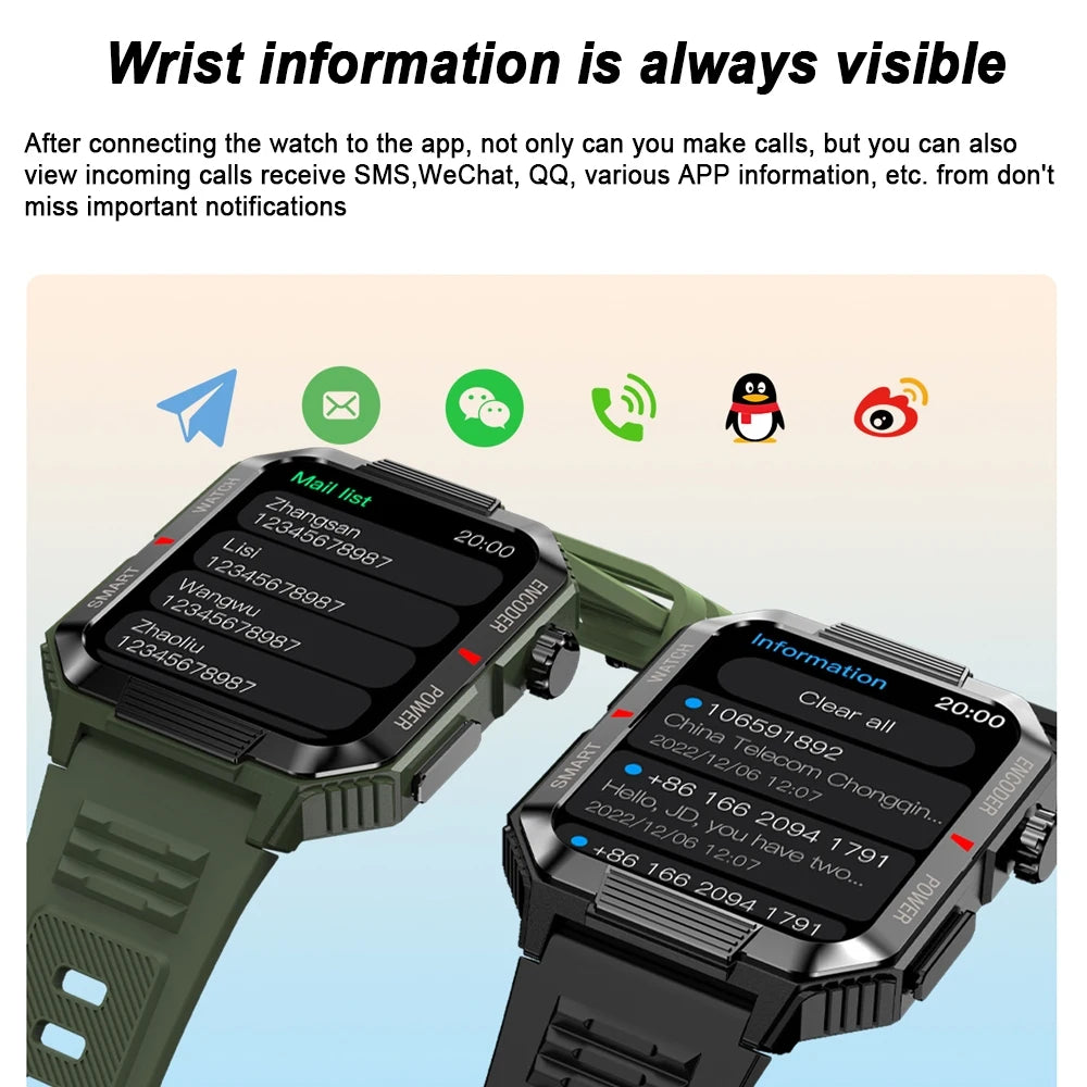 Men’s NFC Bluetooth Smartwatch – 1.99" HD Screen, Fitness & Sports Tracker