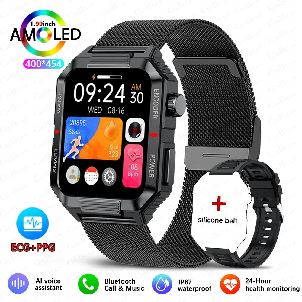 Men’s NFC Bluetooth Smartwatch – 1.99" HD Screen, Fitness & Sports Tracker