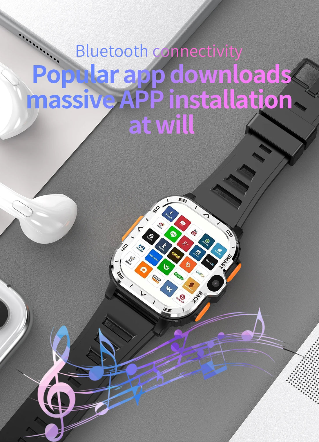 Valdus PGD Android Smartwatch – Dual Camera, GPS, NFC, 4G SIM & WiFi