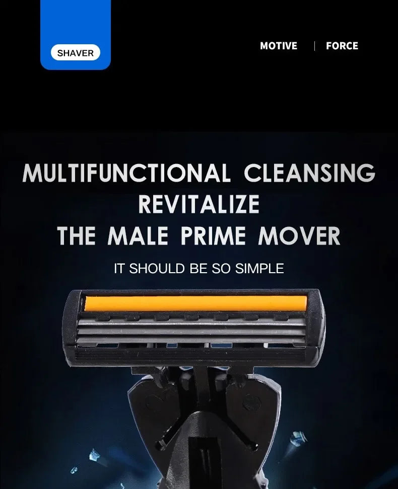 Men’s Triple-Layer Razor – Reusable Shaver with Replaceable Blades