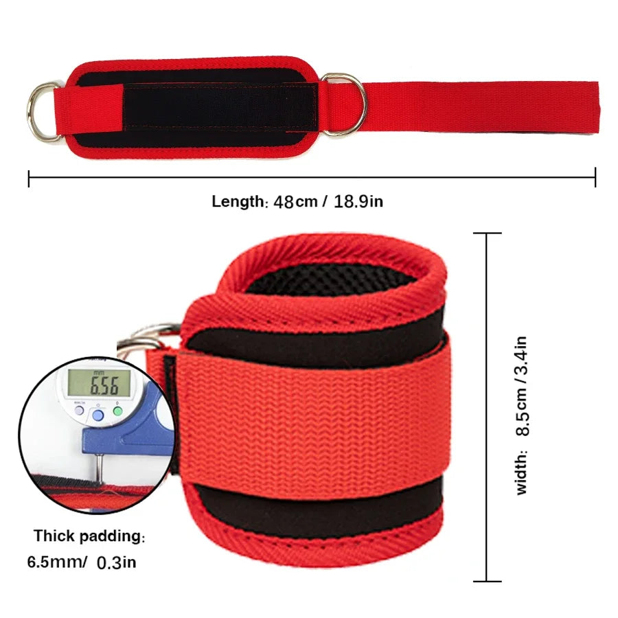 Adjustable Ankle Straps – D-Ring Cuffs for Cable Leg Workouts