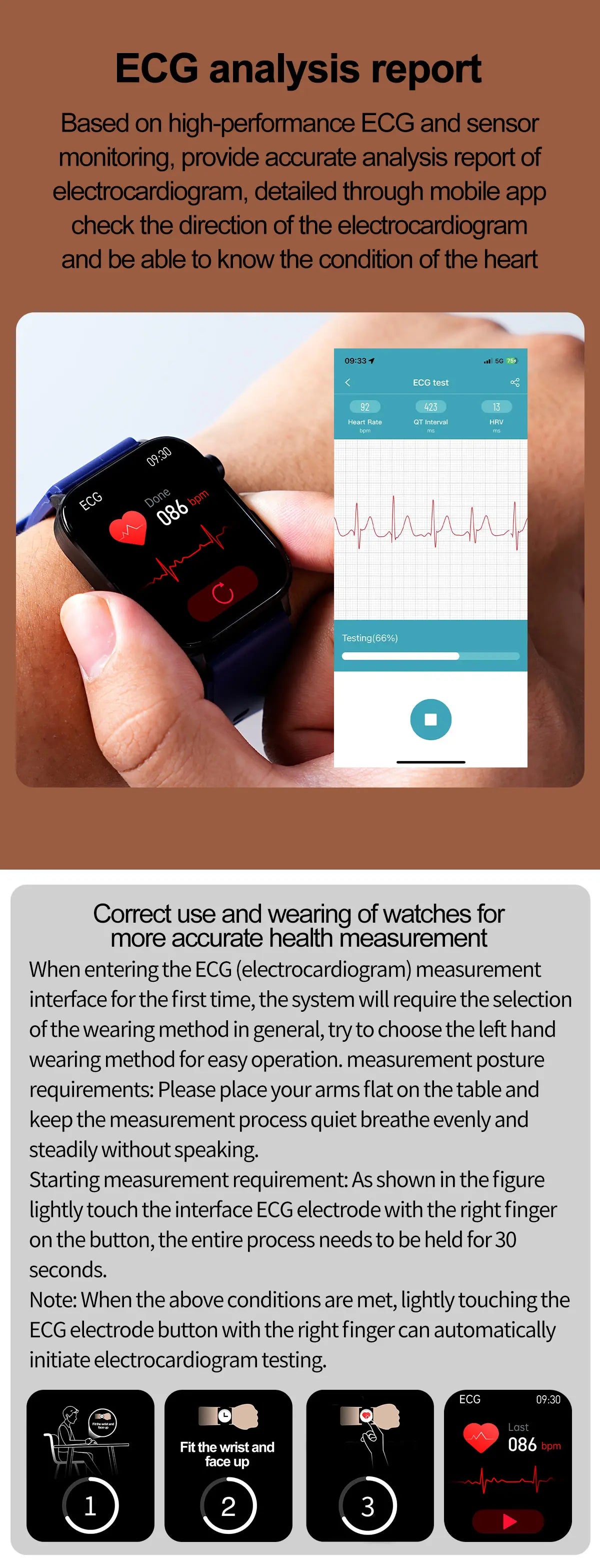 AI Diagnostic Smartwatch – Blood Lipid, Uric Acid & Women’s Health Tracker 2025