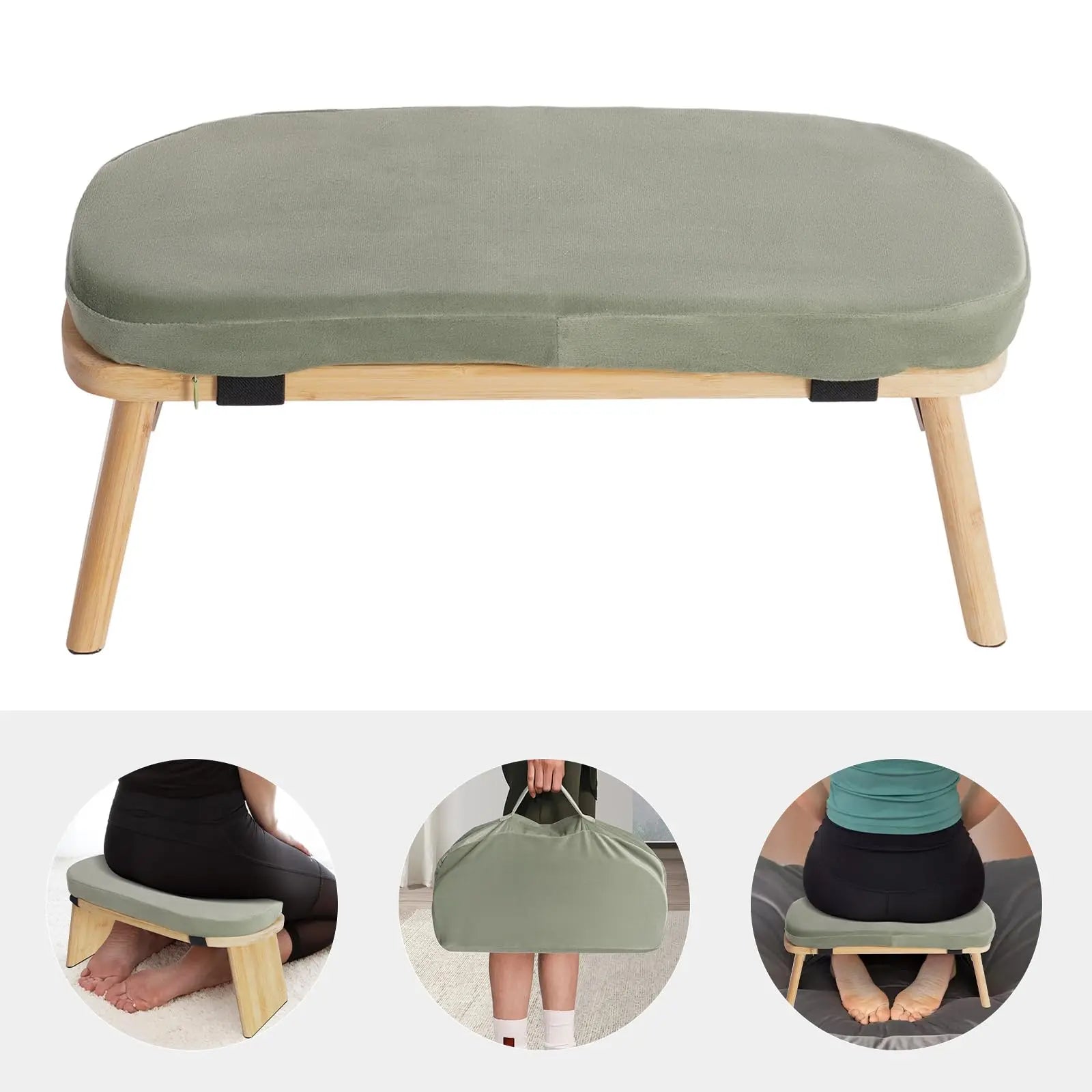 Folding Bamboo Meditation Bench