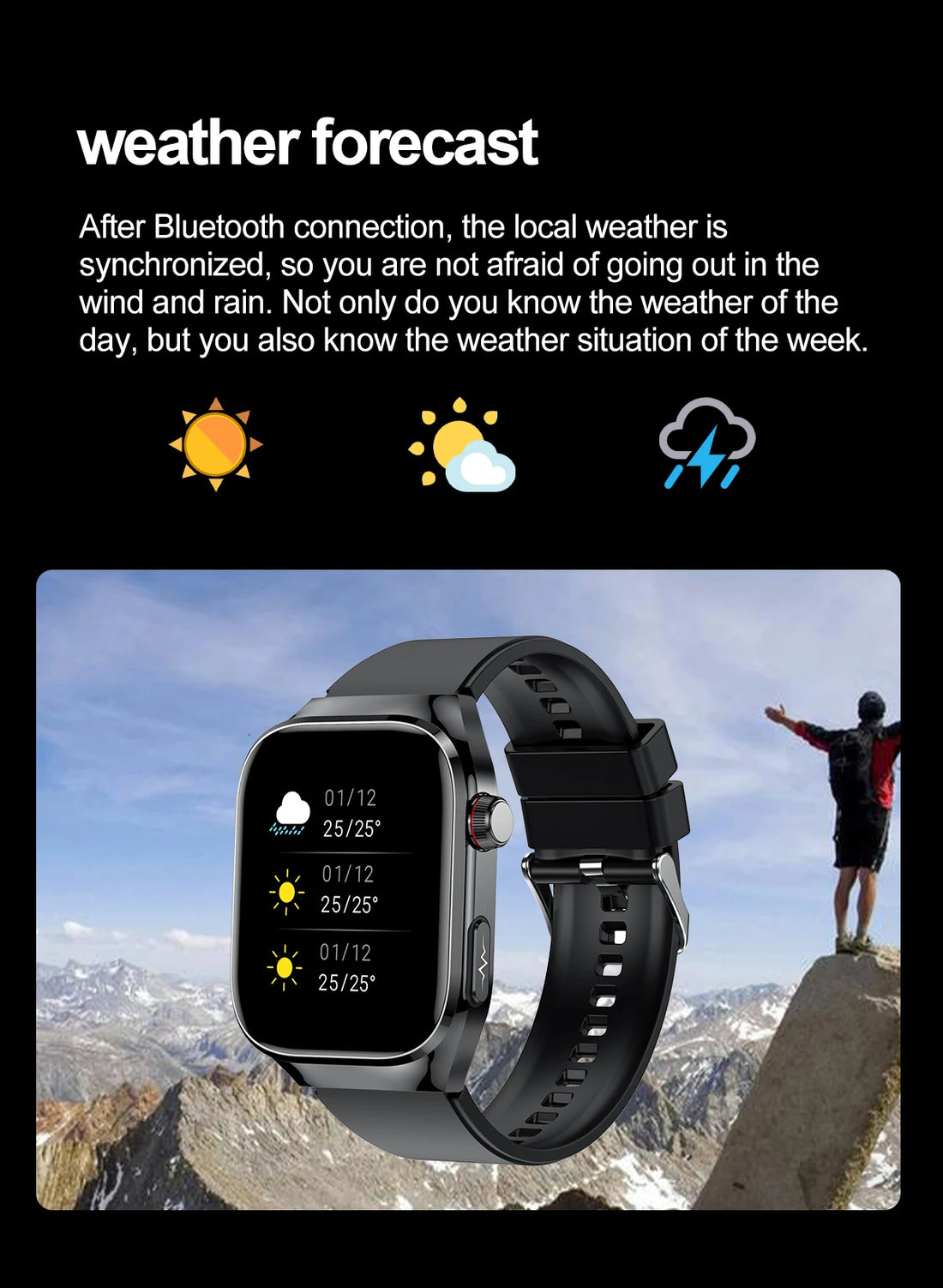2025 Smartwatch – Uric Acid & Blood Fat Monitor, ECG+PPG, Bluetooth Call, Fitness Tracker