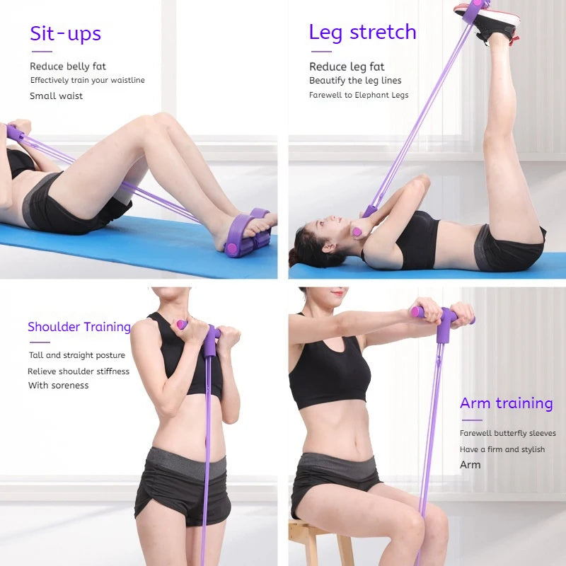 6-Tube Resistance Band Pedal Puller – Multi-Function Fitness Rope