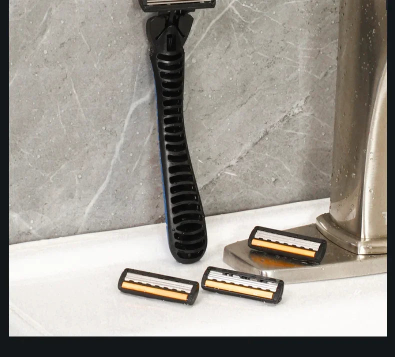 Men’s Triple-Layer Razor – Reusable Shaver with Replaceable Blades