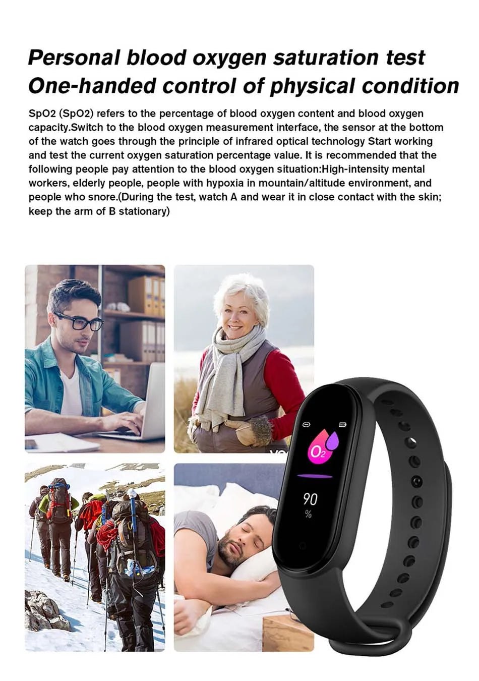 M6 Smartwatch – Fitness Bracelet with Heart Rate, Blood Pressure & Waterproof Design