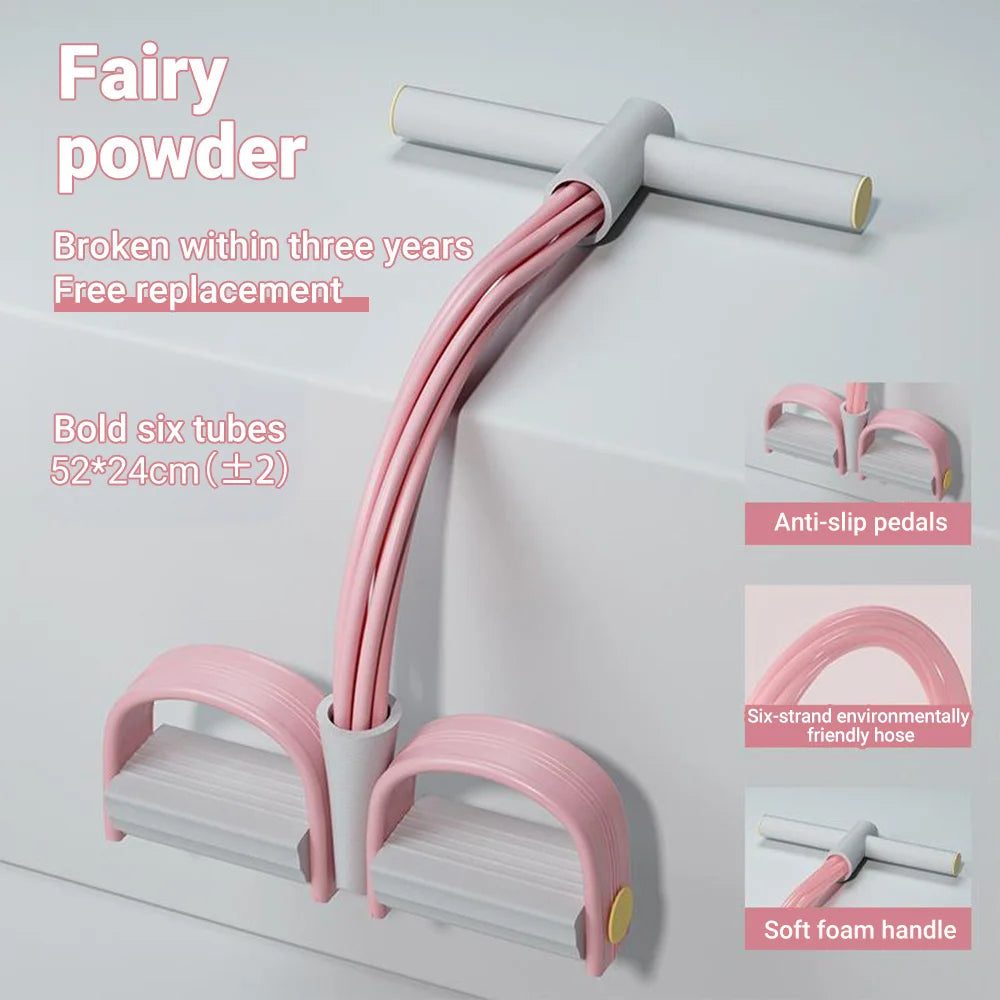 6-Tube Resistance Band Pedal Puller – Multi-Function Fitness Rope