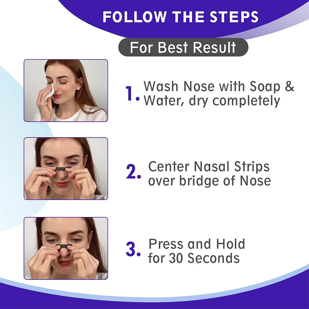 Black Anti-Snoring Nose Strips