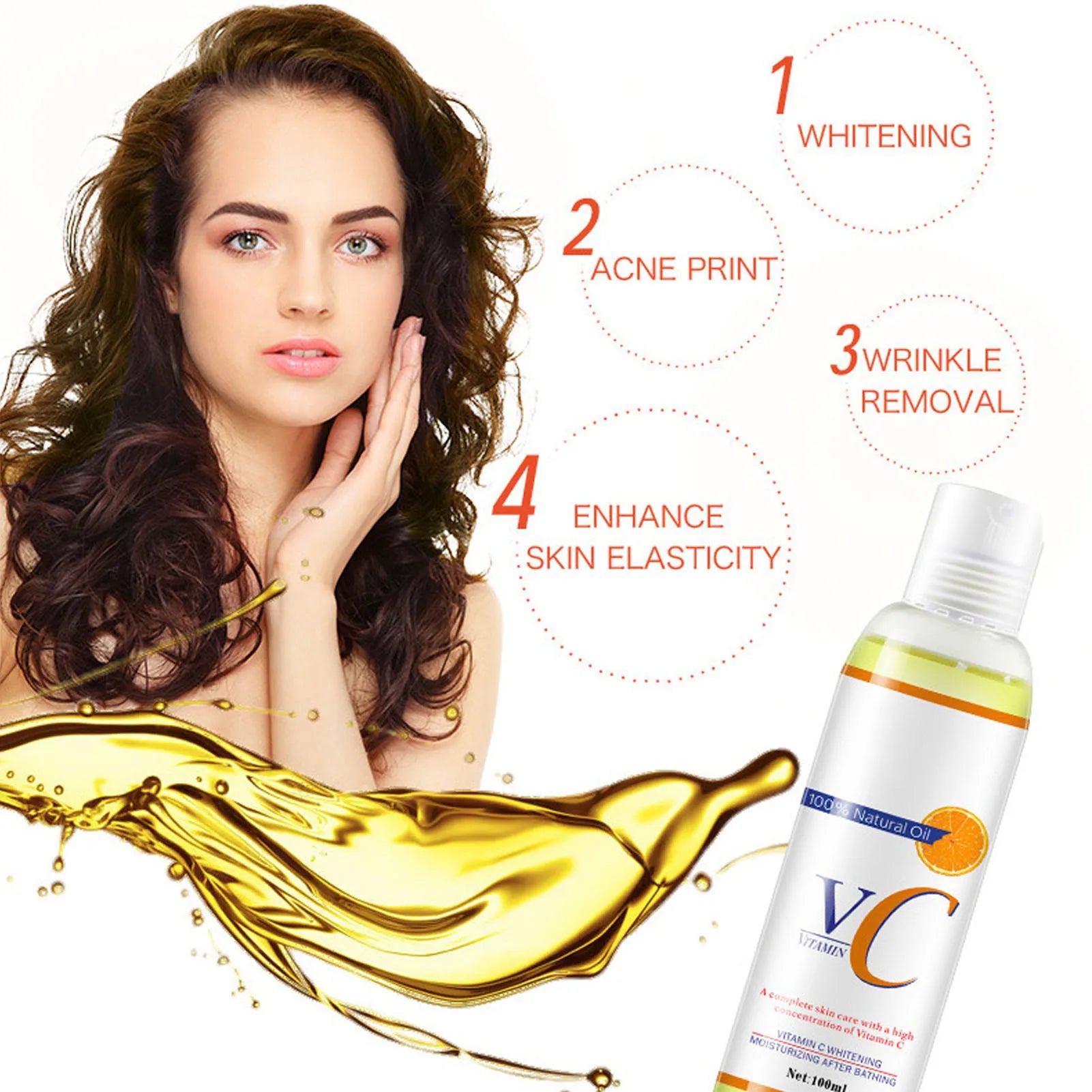 Vitamin C Body Massage Oil – Brightening & Moisturizing 100ml