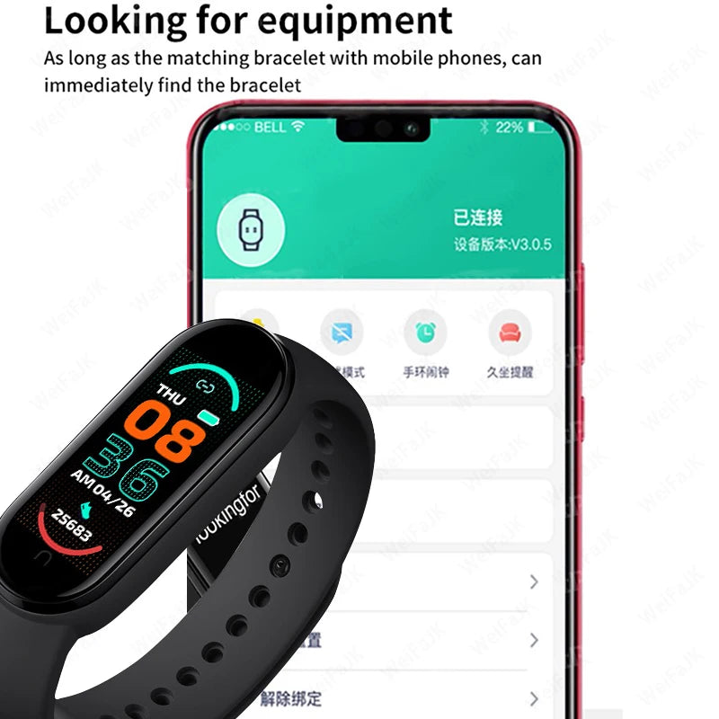 M6 Smartwatch – Fitness Bracelet with Heart Rate, Blood Pressure & Waterproof Design