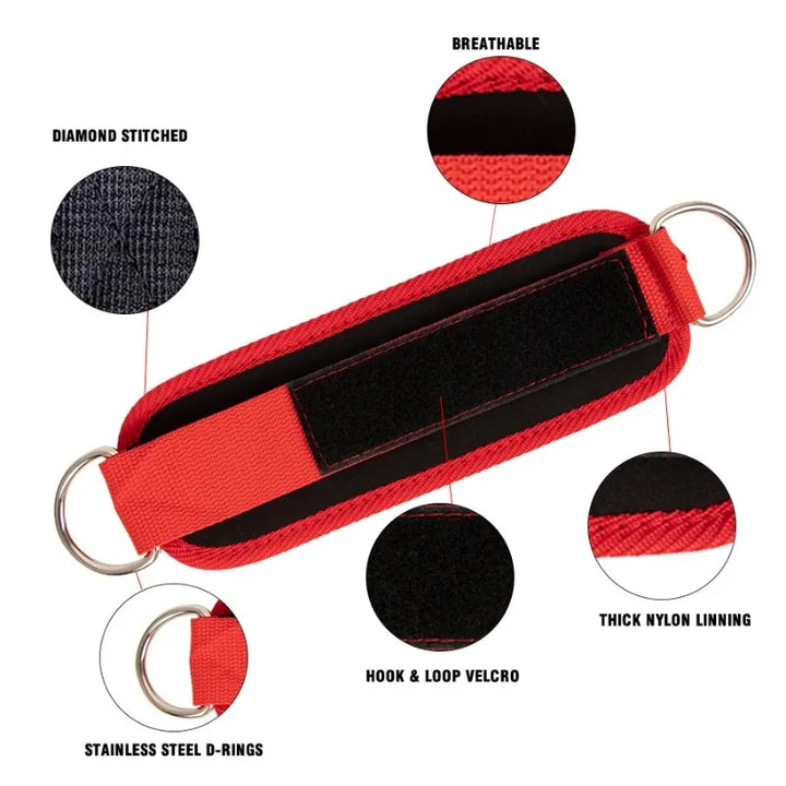 Adjustable Ankle Straps – D-Ring Cuffs for Cable Leg Workouts