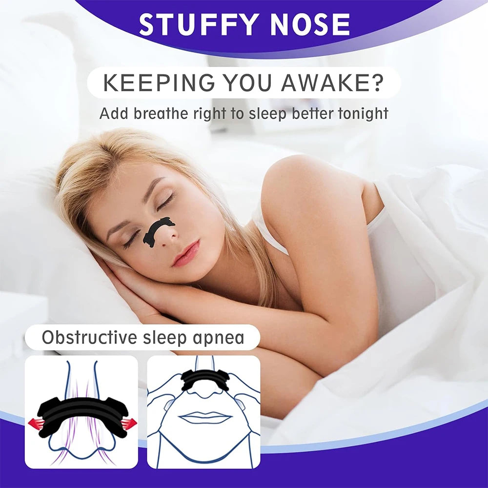 Black Anti-Snoring Nose Strips