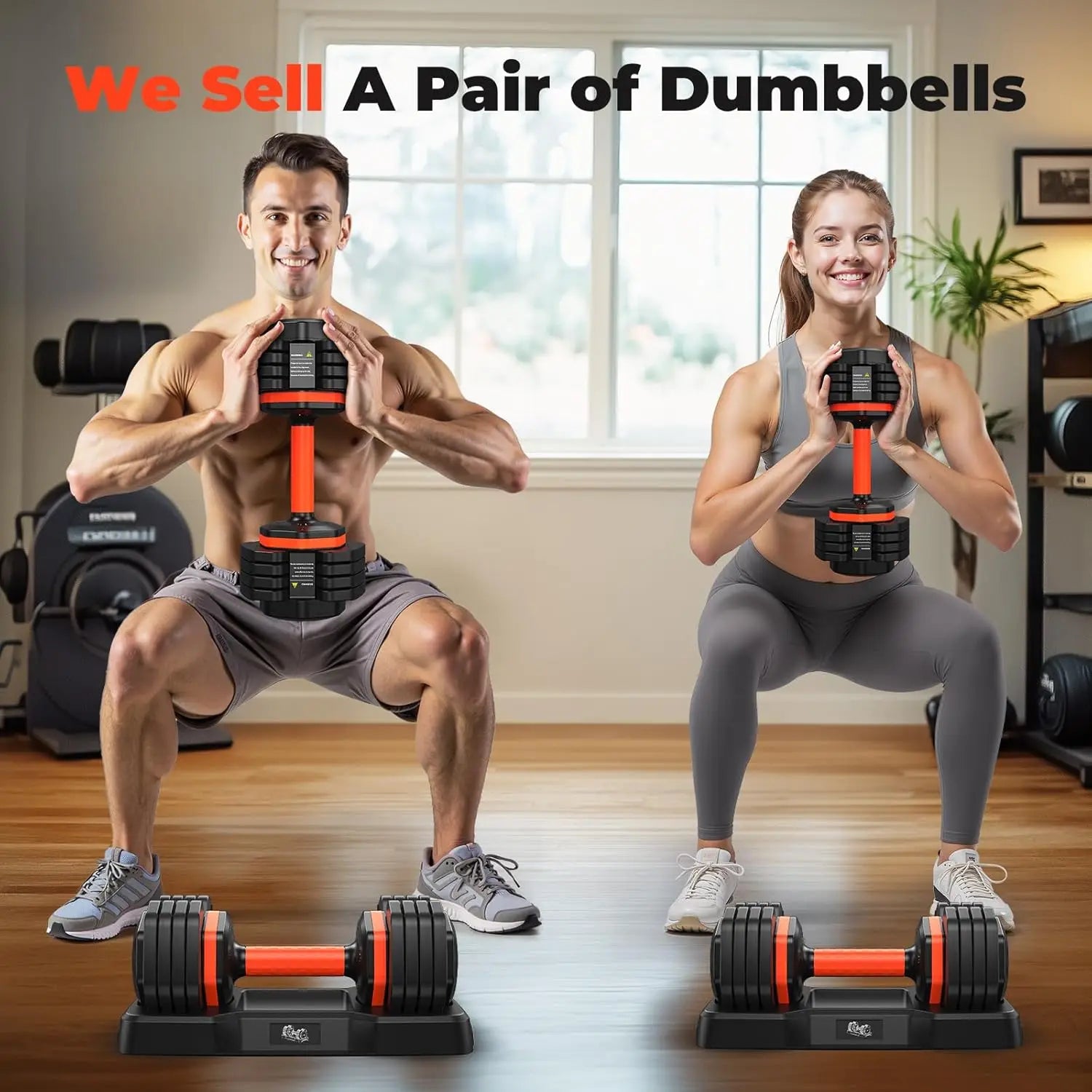 Adjustable Dumbbell Set 25lb – Anti-Slip Handle Fitness Weights