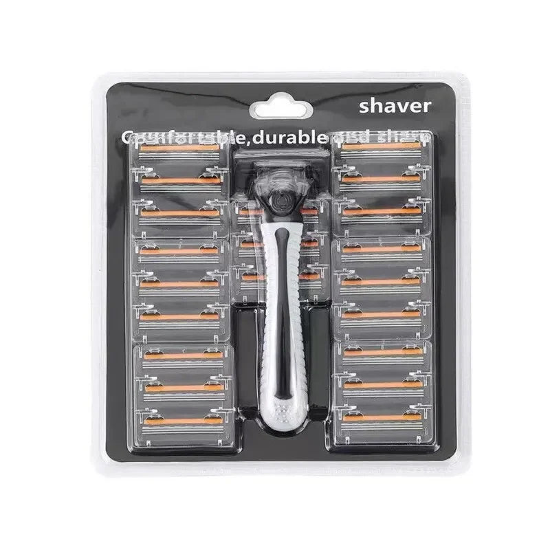 Men’s Triple-Layer Razor – Reusable Shaver with Replaceable Blades