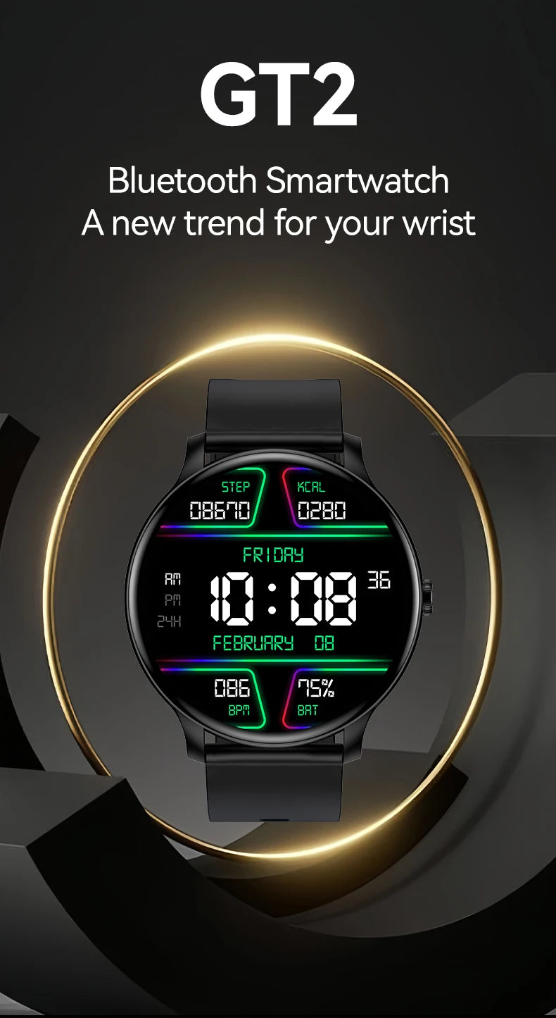 KESHUYOU Smartwatch – Full Touch Bluetooth Call, Fitness & Heart Rate Tracker