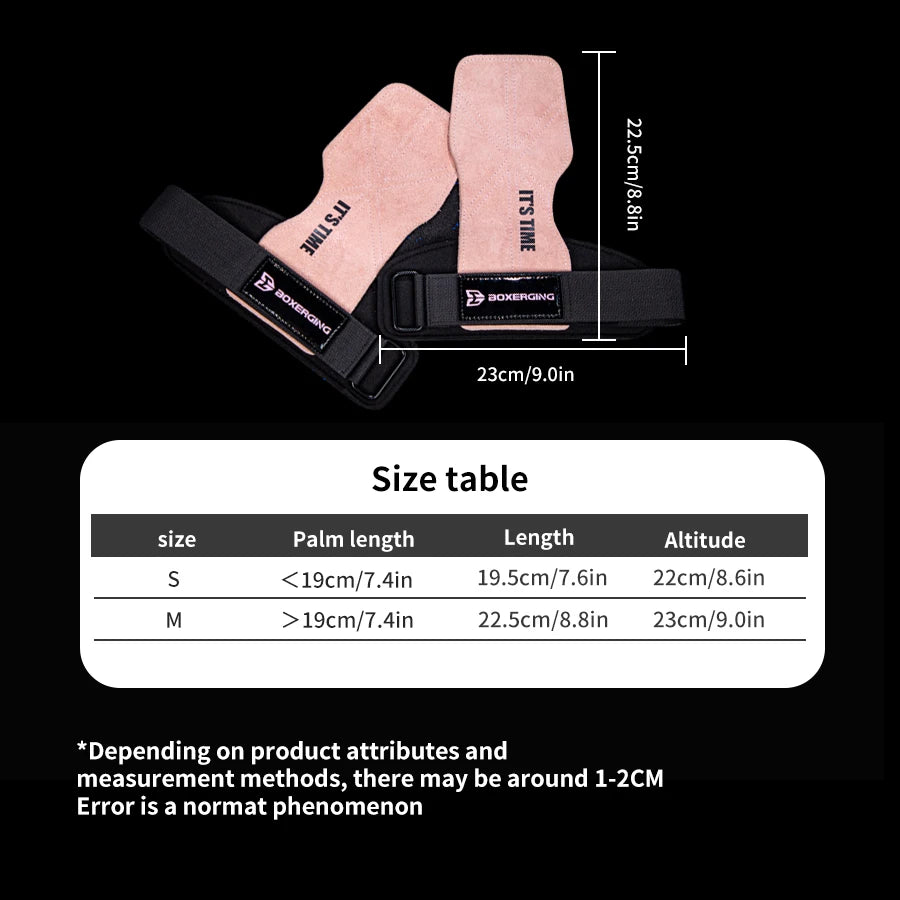 Cowhide Gym Gloves Grips – Weightlifting Pads with Palm Protection