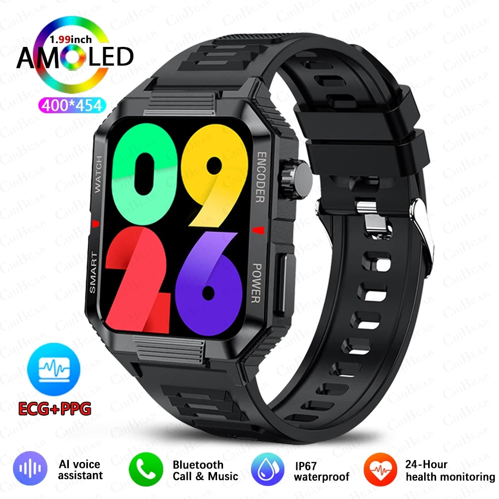 Men’s NFC Bluetooth Smartwatch – 1.99" HD Screen, Fitness & Sports Tracker