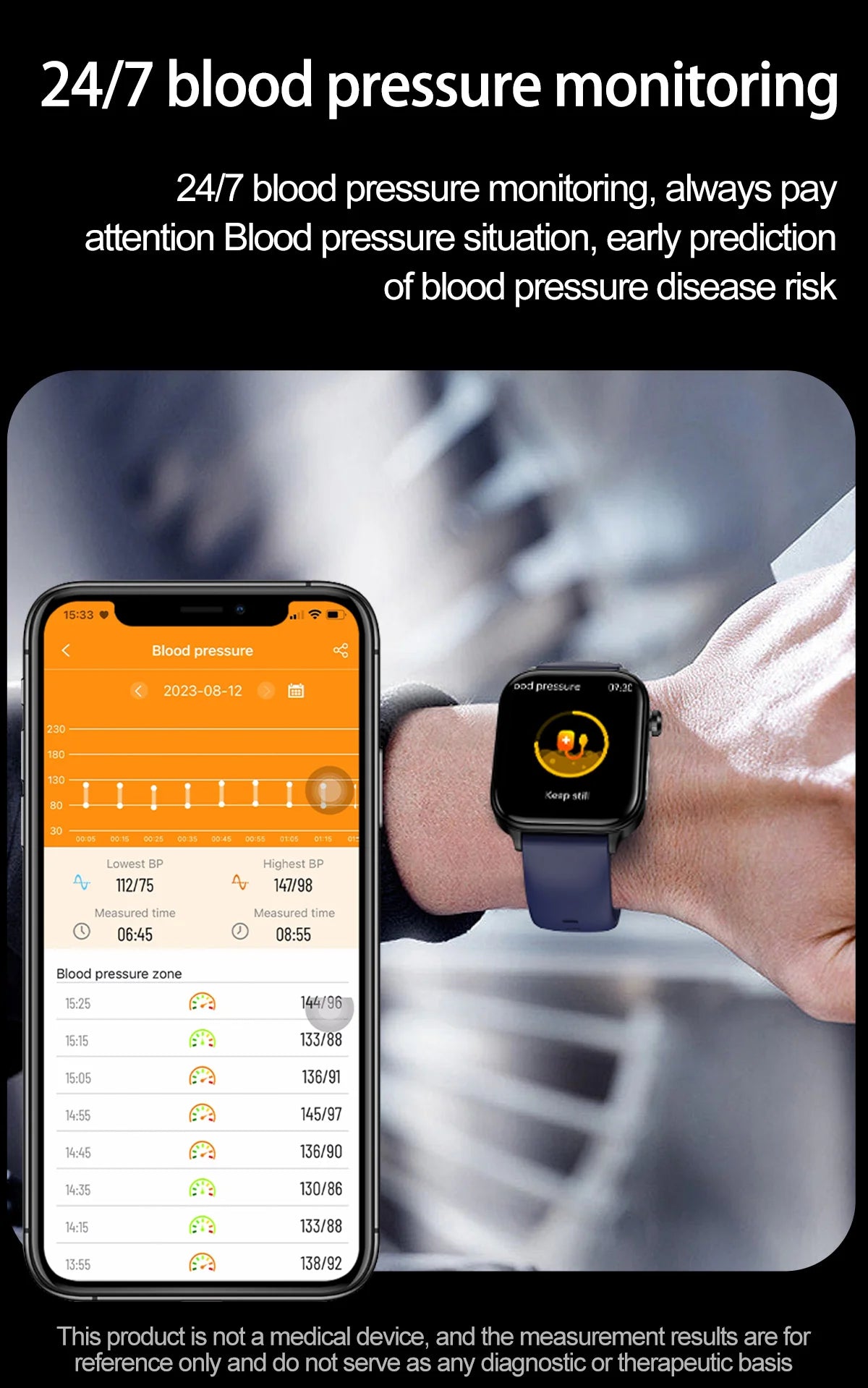 AI Diagnostic Smartwatch – Blood Lipid, Uric Acid & Women’s Health Tracker 2025