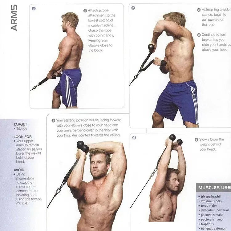 Tricep Pull Down Rope – Gym Cable Attachment for Strength Training