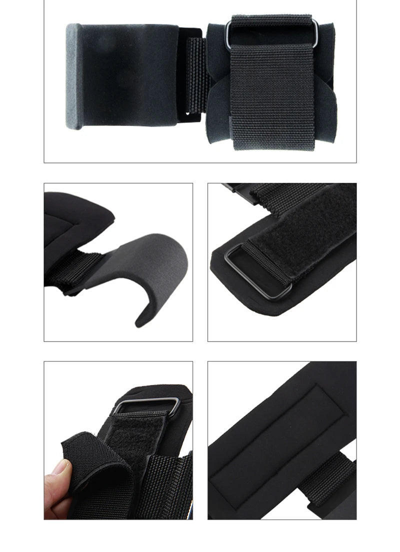Weight Lifting Hook Grips with Wrist Wraps – Heavy Duty Gym Straps for Pull-Ups & Powerlifting