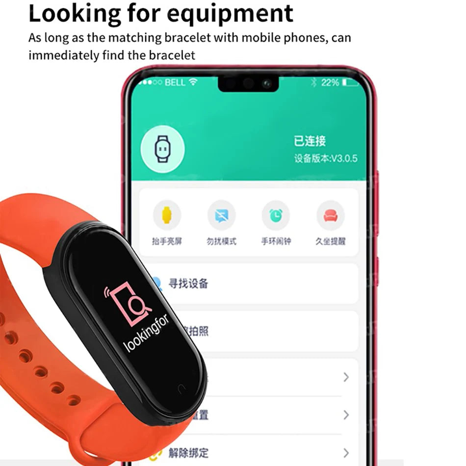 M6 Smartwatch – Fitness Bracelet with Heart Rate, Blood Pressure & Waterproof Design