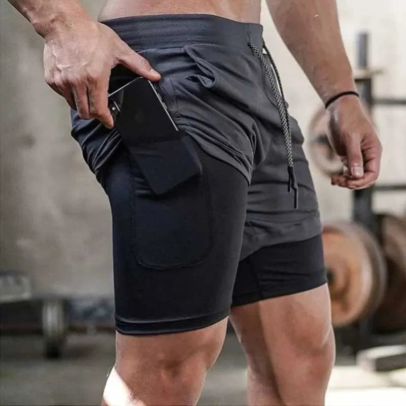 Men’s Camo 2-in-1 Running Shorts