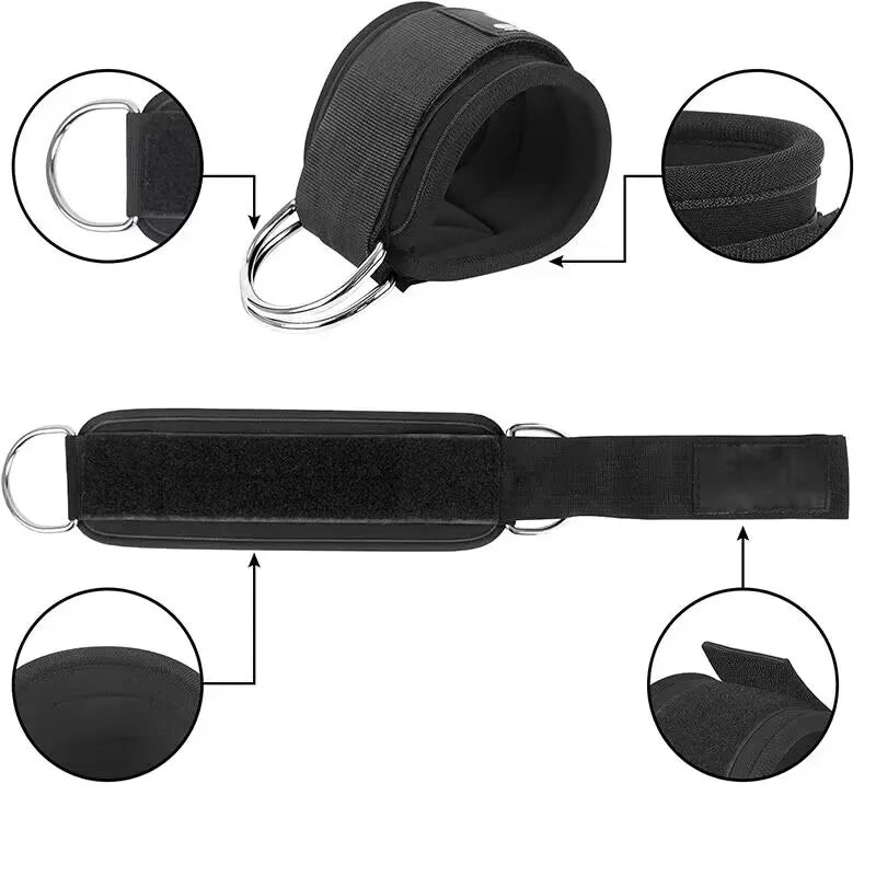 Adjustable Ankle Straps – D-Ring Cuffs for Cable Leg Workouts