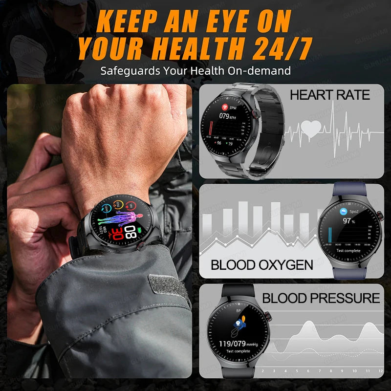 2025 Nursing-Grade Smartwatch – Blood Oxygen, Lipid, Uric Acid, ECG+PPG, Body Temp & Bluetooth Call