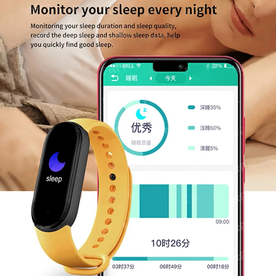 M6 Smartwatch – Fitness Bracelet with Heart Rate, Blood Pressure & Waterproof Design